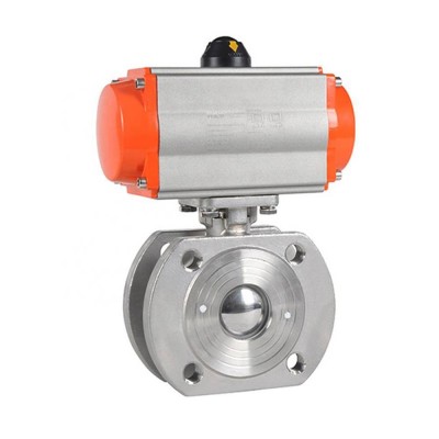 COVNA High Efficiency 1/2 inch Steam Heating Jacket Air Operated Flanged Pneumatic Actuated Wafer Type Ball Valve